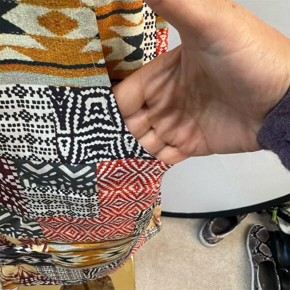 EUC Amanda Uprichard Silk Aztec Print Spaghetti Strap Dress w/ Pockets Size XS/P - Picture 4 of 6